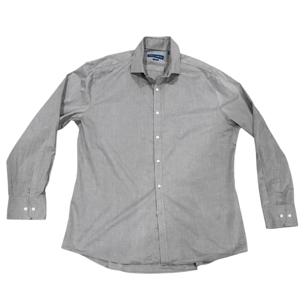 Vince Camuto Classic Gray Men's Dress Long sleeve Shirt-size 17